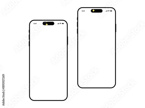 Two smartphones, sleek and modern, lie diagonally, presenting their blank screens, as if poised for a world of possibilities and connectivity.