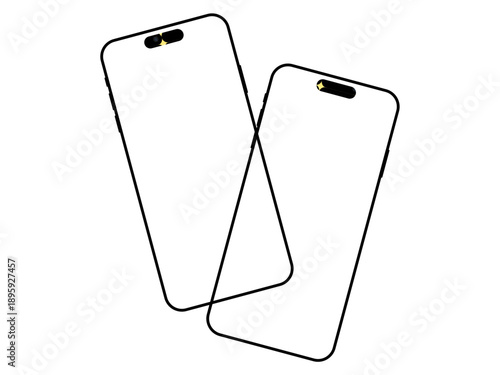 Modern phone design: A sleek image of a pair of smartphones, showcasing clean lines and innovative design, ready to bring the future to your fingertips. 