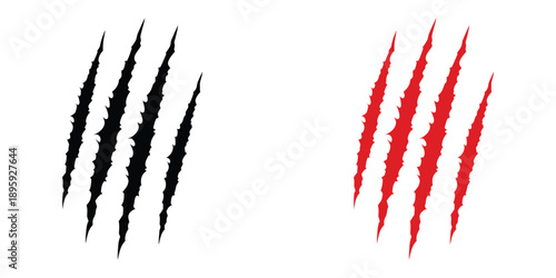 Animal claw scratches mark silhouette vector. Dinosaur claw scratches icon silhouette vector. Tiger, bear, lion scratches sign