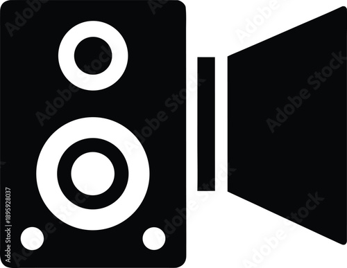 audio description speaker icon silhouette vector illustration on transparent background