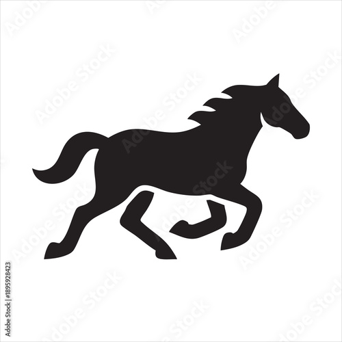 icon running horse vector illustration