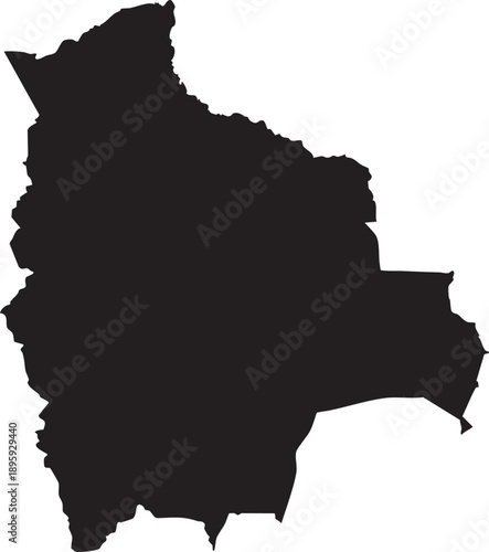 Bolivia Silhouette Map Vector Transparent Background Vector