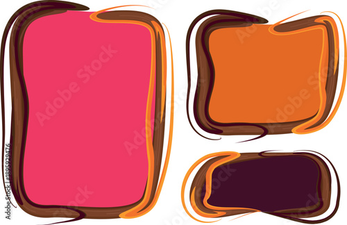 colorful abstract artistical outline frames banners