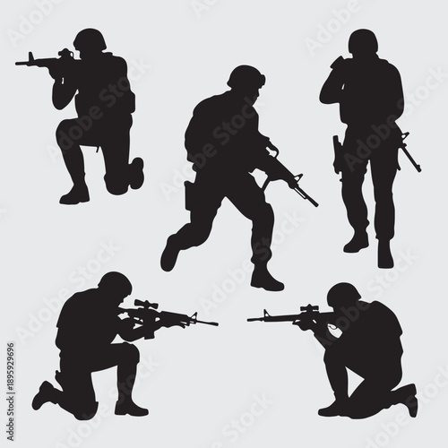 silhouettes of soldiers