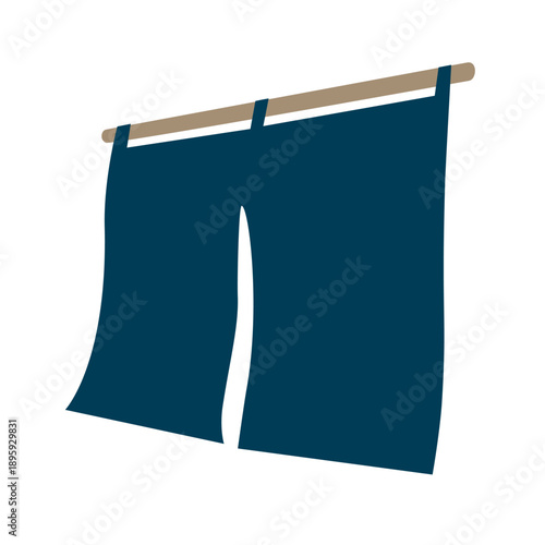 斜めから見た暖簾のベクターイラスト