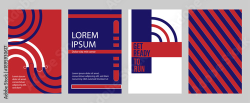  elegant and creative template design with typography for posters, covers and flyers for sports, companies, events and business related 