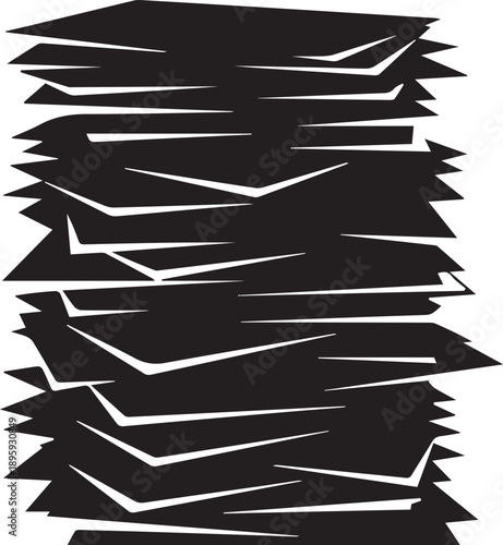 Stack of black documents, paper files, office documents, pile of documents