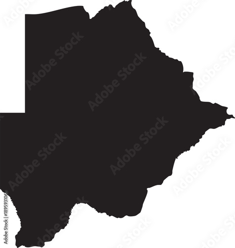 Botswana Silhouette Map Vector Transparent Background Vector