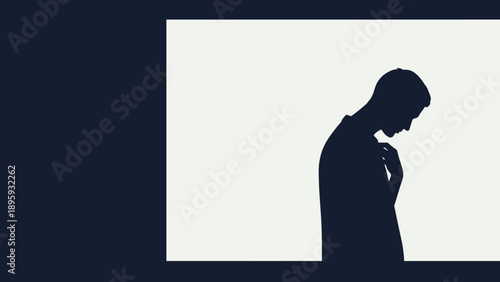 A powerful visual exploring human psicology solitary silhouette reflecting deep emotional struggle, introspection, and profound sadness