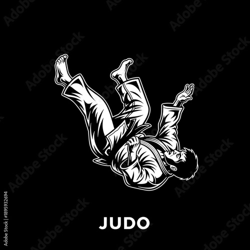 Dynamic Judo Throw Illustration Capturing Martial Arts Action.