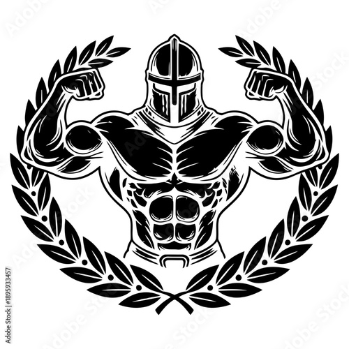 Black Silhouette Vector Illustration of a Handsome Male Mascot Wearing a Mask