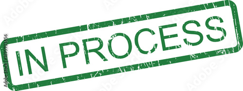 This green rectangular stamp indicates that an item or task is currently actively in a state of progress