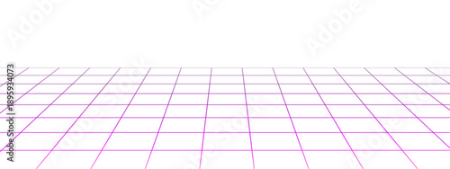 Neon Cyberpunk Grid Isolated PNG Transparent Background Futuristic Digital Technology Sci Fi Design