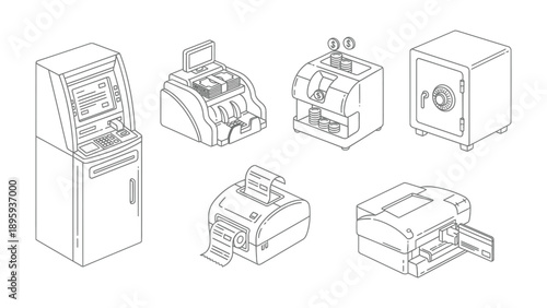 Banking Tech: Depicting financial technology, the image showcases various banking tools, representing the essence of modern finance and secure transactions. 