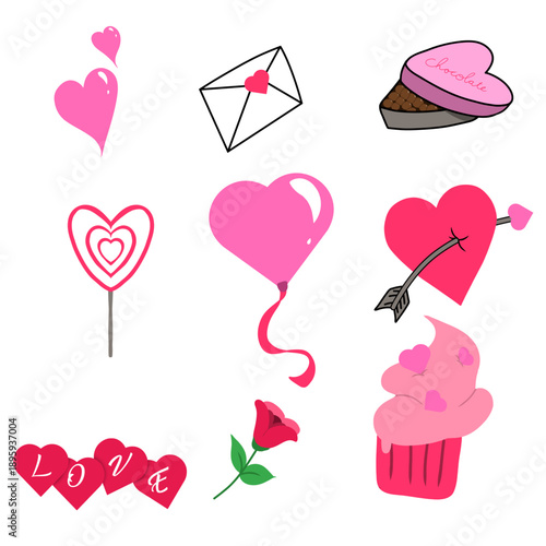 vector set of hearts