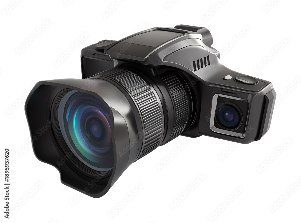 Fototapeta premium VR Camera Isolated on White Background - 360-Degree Virtual Reality Camera