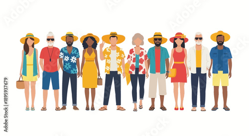 Diverse group of people wearing hats and casual clothing standing together outdoors in a relaxed environment