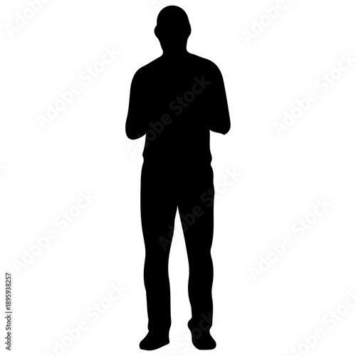 Silhouette of a man standing with arms crossed.