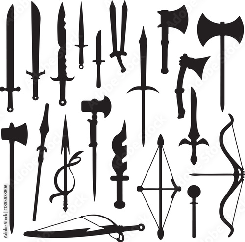 collection of medieval weapons
