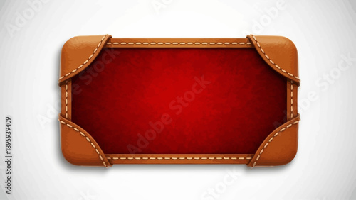 Decorative leather frame with red textured background