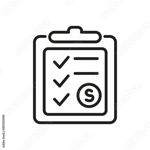 Checklist Clipboard Line Icon
