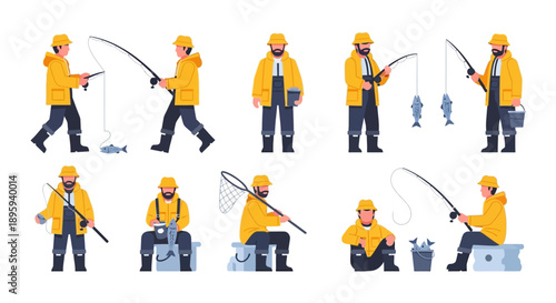 Various Actions and Scenes Depicted in Illustrations