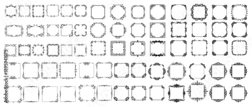 Frame ornament. Vintage frame ornament. Ornament set. Vector set border. Set of vintage frames square. Floral ornament. decorative vector frames and borders.