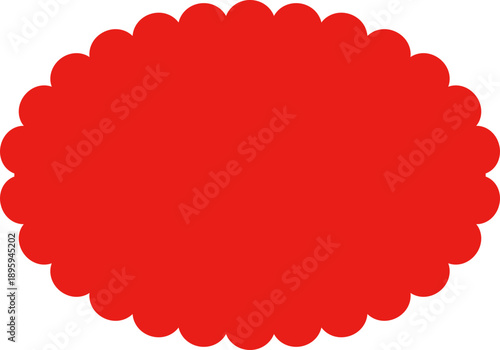 Fluffy cloud frame label set. Cloud shaped and jagged frame silhouette oval and circle frames with scalloped edges. Vector illustration