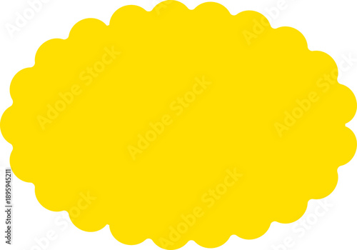 Fluffy cloud frame label set. Cloud shaped and jagged frame silhouette oval and circle frames with scalloped edges. Vector illustration