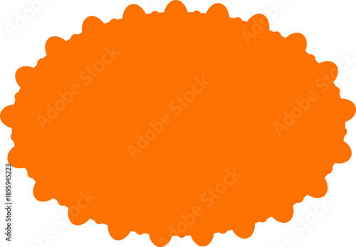 Fluffy cloud frame label set. Cloud shaped and jagged frame silhouette oval and circle frames with scalloped edges. Vector illustration