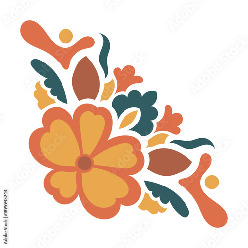 Vintage Folk Floral Ornament