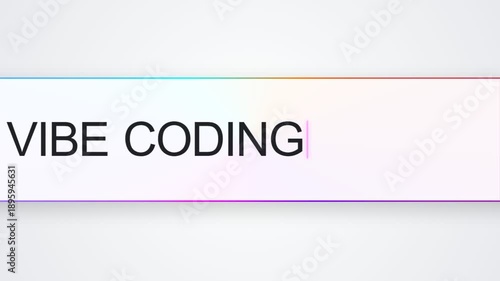 User typing the phrase vibe coding into a modern internet search engine bar. This concept represents searching for information online