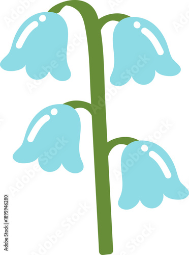 Hand-Drawn Illustration of a Bluebell Flower