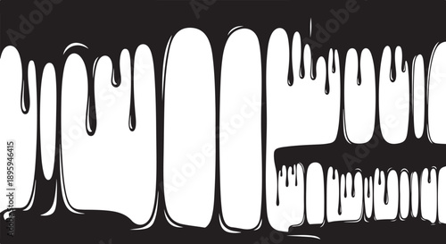 Abstract black and white dripping paint background illustration design