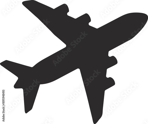 Minimalist silhouette of an airplane wing against a white background