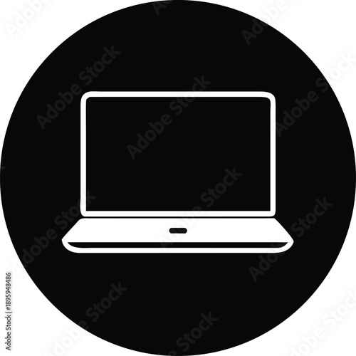 Abstract black and white circular design with a partial white shape