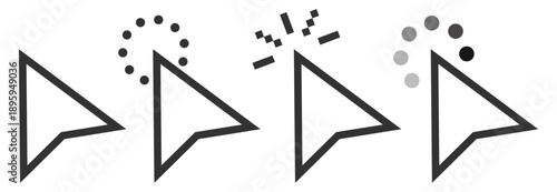 Mouse click cursor icons set. Arrow and pointer cursor collection. Vector illustration on transparent background