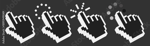 Mouse cursor pointer click action icon vector outline ui interface symbol on transparent background