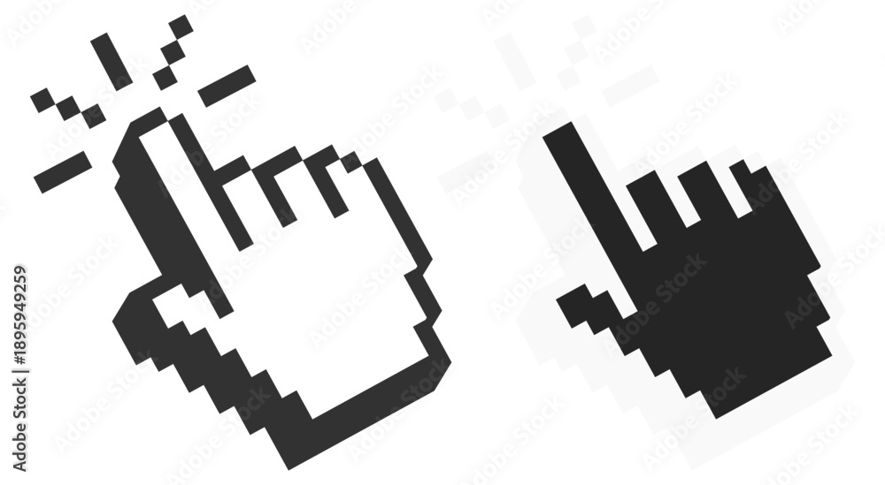 Obraz premium Cursor mouse pointer icon collection with progress rotate help and add symbols vector outline interface ui set on transparent background