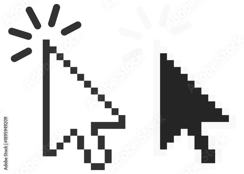Mouse cursor pointer click symbol vector outline interface ui graphic icon on transparent background