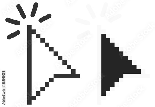 Mouse cursor pointer click symbol vector outline interface ui graphic icon on transparent background