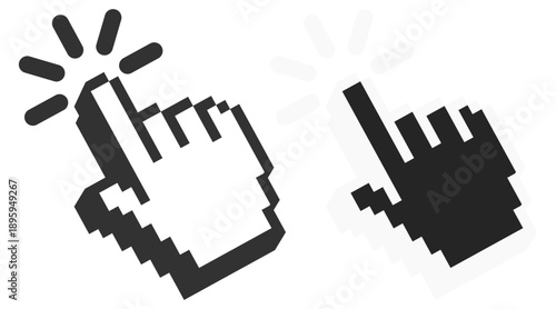 Mouse click cursor icons set. Arrow and pointer cursor collection. Vector illustration on transparent background