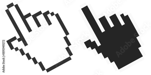 Mouse click cursor icons set. Arrow and pointer cursor collection. Vector illustration on transparent background