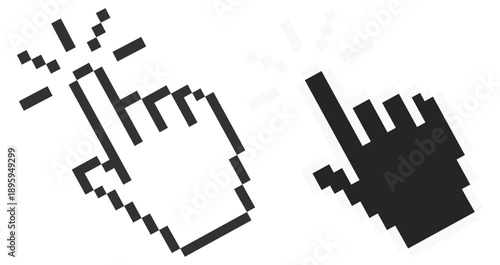 Cursor mouse pointer icon collection with progress rotate help and add symbols vector outline interface ui set on transparent background