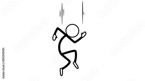 Simple stick figure illustration of a person dancing.