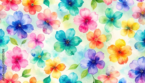 Vibrant watercolor flowers bloom gracefully on white delicate floral painting features colorful blooms elegant