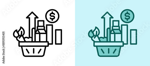 Market Inflation whitegreen icon