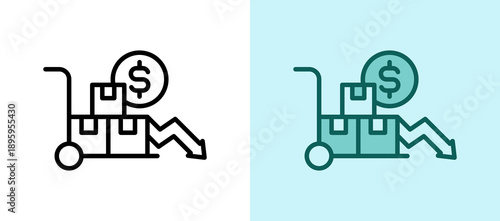 Low Purchasing whitegreen icon