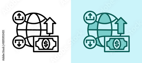 Import Inflation whitegreen icon