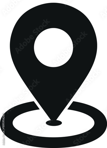 Map Location Pin Icon with Shadow – GPS Marker Vector Symbol